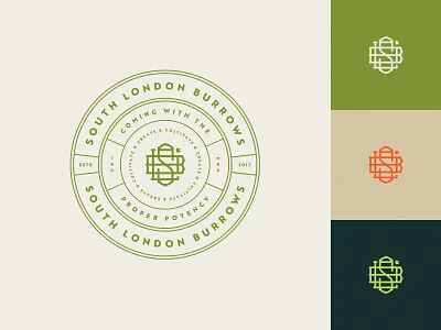 SLB logo concepts (Round 1) badge branding cannabis colourways illustration line work lockups logo logo design luxury monogram seal vintage