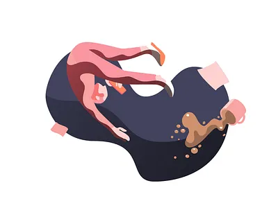 Lost adobe coffee design flat gradient graduation illustration illustrator lost phone pink shading shapes space vector work