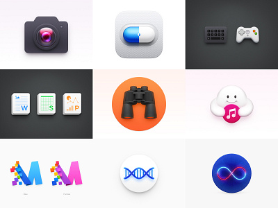 2018 Best Nine Icon 2018 best nine app icon binoculars camera icon capsule cloud music dna gamepad genetic ios icon iphone icon keyboard mac icon macos icon osx icon office icon pill realistic sandor skeu skeuomorph skeuomorphism ui icon user interface icon ux icon