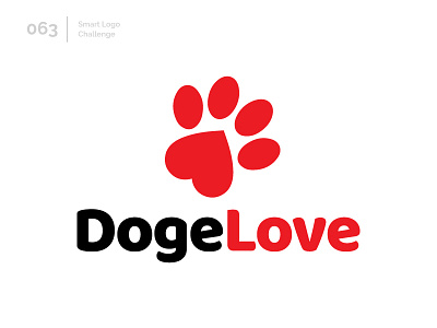 63/100 Daily Smart Logo Challenge 100 day challenge 100 day project abstract dog dog love doge dogs heart logo logo challenge love modern paw