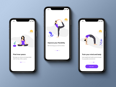 Yoga and Meditation android app app design fitness app illustration meditation ui user experience design ux vector yoga