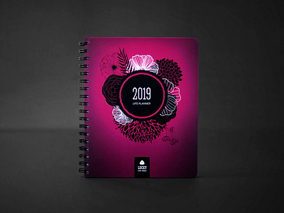 LUCKY Life Planner 2019 2019 agenda calendar cover feminine floral goal goal planner goal setting gradient journal life planner notebook pink planner planners print design productivity spiral