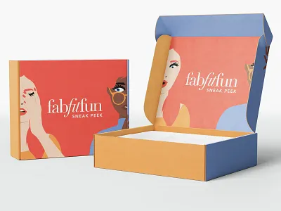 FabFitFun Evergreen Press Preview Box branding design fabfitfun flat illustration graphic design illustration illustrator minimalist packaging peek sneak peek subscription box woman women
