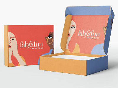FabFitFun Evergreen Press Preview Box branding design fabfitfun flat illustration graphic design illustration illustrator minimalist packaging peek sneak peek subscription box woman women