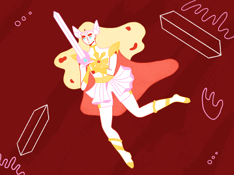 Princess of Power drawing gif illustration loop motion she ra