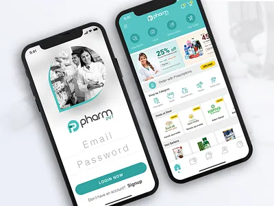 Online Pharmacy App booking design illustration medicine app mobile mokup pharmacy ui