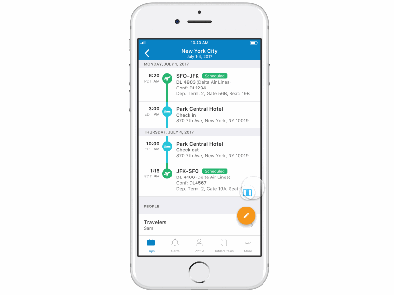 TripIt Map View framer map mapbox travel ui ux