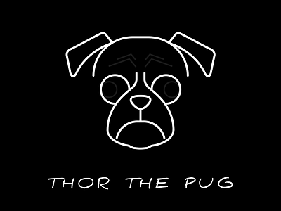 Thorthepug design dog flat icon illustration illustrator line art pug thor vector