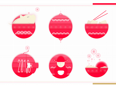 Illustration & 2019 Newyear chinese design dribbble festival flat illustration newyears pig red ui