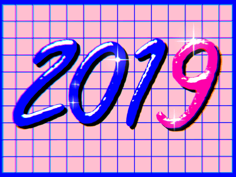 Happy 2019 🎆 2019 animated animated illustration animation design gif greetings card happy new year illustration lettering lettering animation loop motion new year eve type animation typography ui