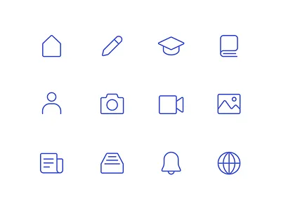 Icons bell book camera edit home icon icons icons set image notification pencil photoshop user