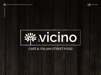 My Vicino - Café & Italian street food - Branding - Shot 1 brand agency branding branding agency bruschetta cafe cucina italian food italian restaurant logo restaurant street food