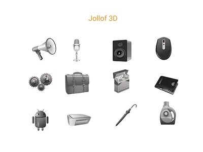 Jollof 3D Icons 3d icons illustration jolloficons monochromatic