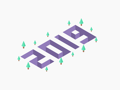 2019 Isometric 2019 isometric number numbers trees