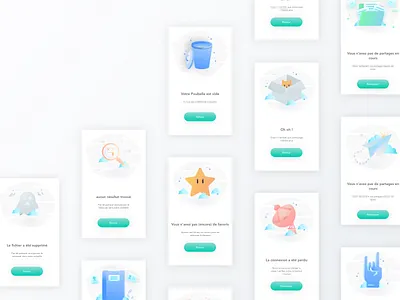 File Sharing app - Empty States 404 empty empty page empty states error gradient icon illustration illustrations mobile uiux