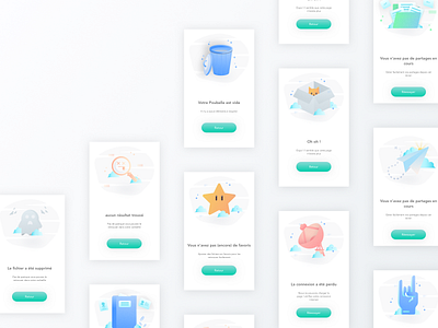 File Sharing app - Empty States 404 empty empty page empty states error gradient icon illustration illustrations mobile uiux