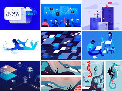 Top 9 - 2018 2018 trends app blue flat gradient icon illustration ocean tech texture top 9 vector water