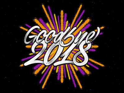 Goodbye 2018 brushlettering design hand draw illustration ipadlettering lettering letters logotype procreate script type typedesign typography