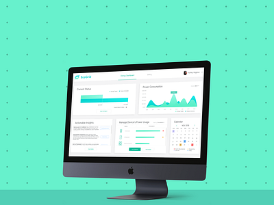 EcoGrid - Actionable Insights blockchain dashboard design electricity flat icon imac minimal typography ui ux web