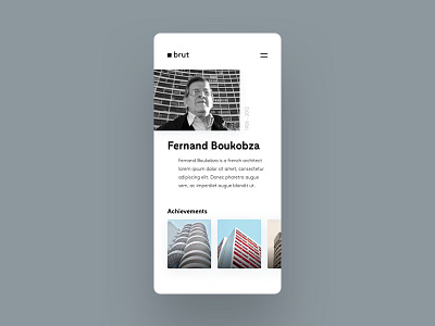 Brutalism - UI app architechture architect architects brutalism brutalist building design french interaction logo menu minimal mobile phone ui ux web webdesign website