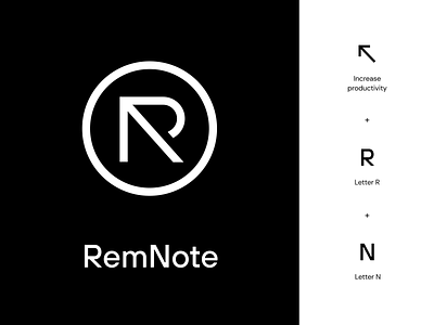 RemNote logo concept insights knowledge learning letter n letter r logo design mark memory monogram remnote symbol thinking tool typography unfold