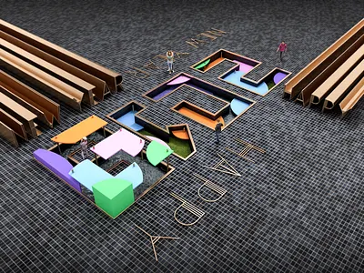 2019 c4d 2019 golden black colorful