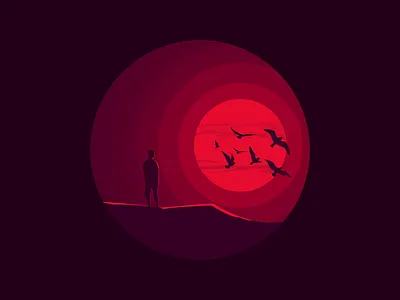 Adios 2018 2018 dark design illustration illustration a day illustrator memories minimal new year eve nostalgia red simple sunset vector year end