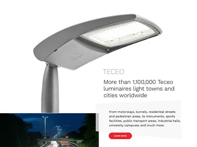 Lighting products homepage mockup homepage design product marketing ui website