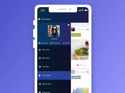 ShopTipz - app menu app design dribbble hamburger menu menu mobile shopping shopping app sketch social ui ux