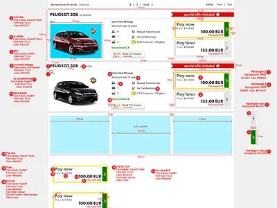 Select Page Specifications booking path booking system desktop e commerce filters grid construction grid design price list product rows specifications ui ux