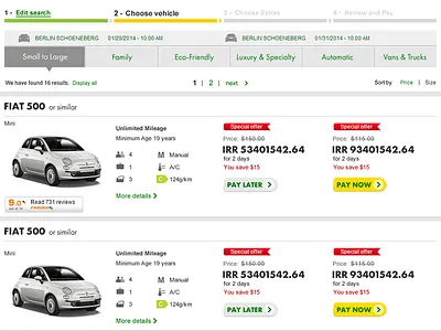 Select Page Minimized Row booking system currency desktop e commerce filtering filters international pagination price list product rows ui ux
