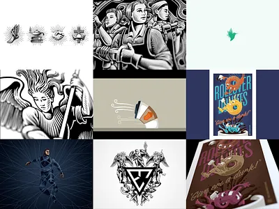 Top Nine 2018 animation coffee illustration poster retro scifi scratchboard wpa