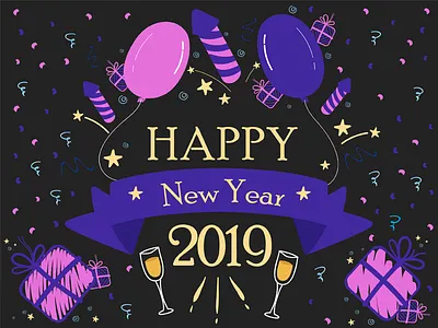 HAPPY NEW YEAR / 20!9 celebration design christmas cards design holiday inspiration design holidays card ideal design