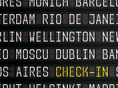 Check-in | Postal airlines airport amsterdam berlin black branding buenosaires check in design festival moscow new york rio de janeiro tickets travel trip typography wellington world yellow