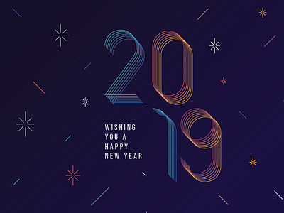 Happy New year 2019 abstract geometric grid layout modern new year 2019 new year eve poster typography