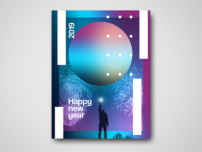 Happy New Year 2019 graphic design newyear posterdesign