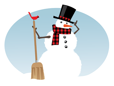 Let it snow, man cardinal plaid snow snowman vector graphic
