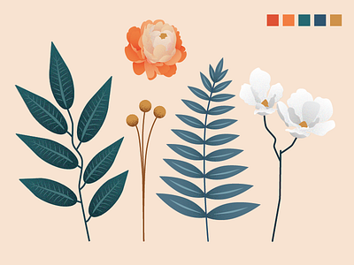 A Color Palette Test botanical illustration plants wip