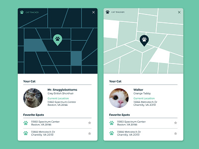 Daily UI | 020 app cat daily ui challange dailyui dailyui 020 design gps location location tracker mint tracker ui