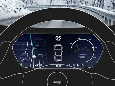 Digital Dashboard • Jeep • Day 034 app branding concept creative dailyinspiration dailyui dashboard design digitaldesign flat inspiration interface minimal mobiledesign prototype ui userexperience ux uxui vector