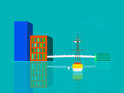 10_365 | Harbor at Boston daily graphic design illustration ui vector