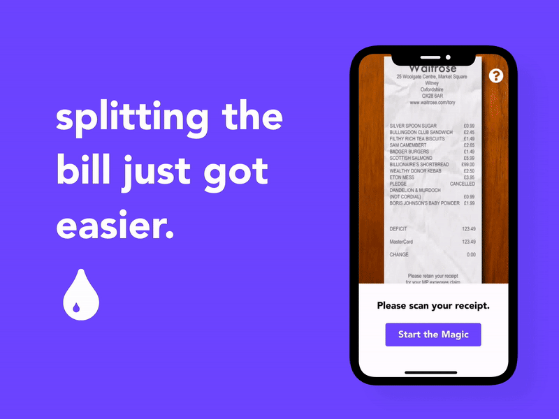 💵 Split the Bill App Flow 004 air animation app bill billing calculator checkout daily ui 004 dailyui dailyui 004 design iphone x ocr payment payment app receipt tip calculator ui ux