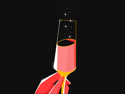 Happy New Year! champagne design hand happy new years illustration new years photoshop