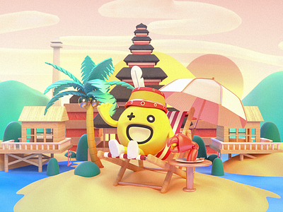 HAGO精灵/印尼 c4d 三维 卡通形象 品牌 插画 设计