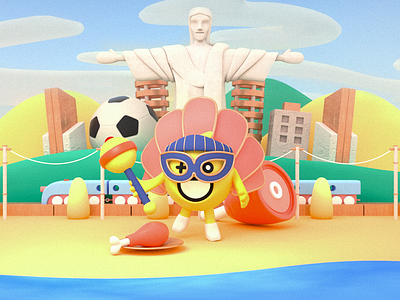HAGO精灵/巴西 c4d 三维 卡通形象 品牌 插图 设计