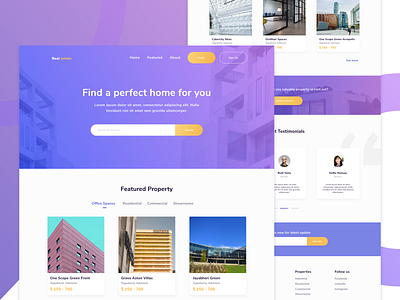 Landing Page Exploration business explorations landing page management properties real estate rentals ui ux website