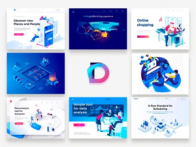 2018 Designs best collection design dmit illustrations isometric summary top 9 vector