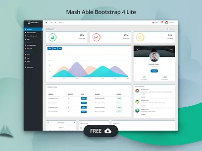 Freebie - Mash Able Admin Template admin dashboard admin panel admin template admin theme art board boostrap admin template bootstrap 4 bootstrap admin design sass ui ui ux design