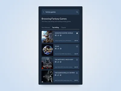 Daily UI 022 Search app dailyui gaming mobile search search bar ui ux