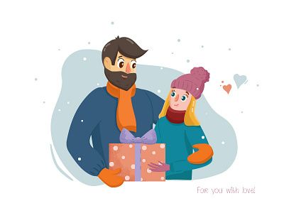 Valentine's day postcard holiday holiday card holiday gift love postcard present romance valentine card valentine day winter